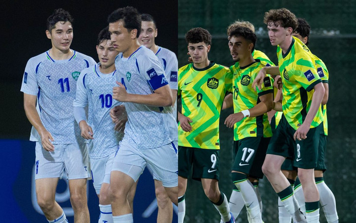 U17 Uzbekistan và U17 Australia sẽ bước vào trận đấu quyết định ngôi đầu bảng D giải U17 châu Á 2026 khi đối đầu nhau tối 13/5 tại Jeddah. Ảnh: AFC