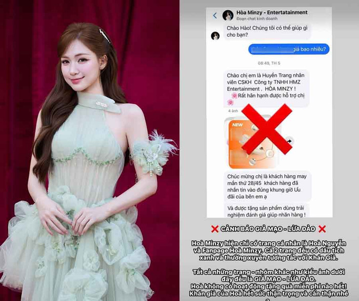 Hòa Minzy đăng đàn cảnh báo bị giả mạo hình ảnh.