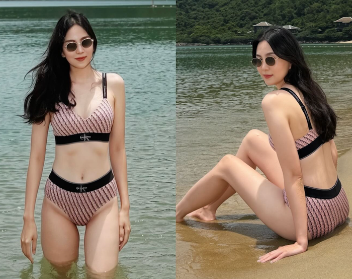 MC Mai Ngọc khéo khoe vóc dáng thon gọn và làn da trắng sáng. Ảnh: IGNV