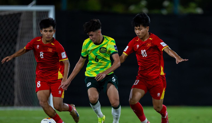 Việt Nam chơi dưới sức trước U17 Australia. Ảnh: AFC
