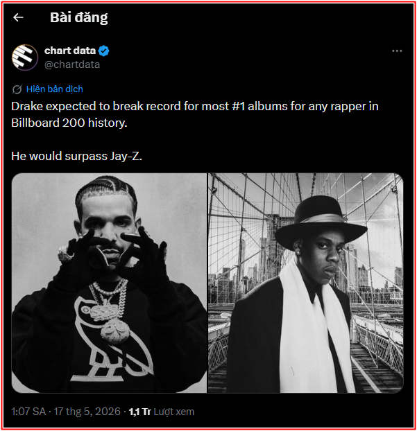 Drake trước cơ hội vượt kỷ lục của Jay-Z Ảnh 2