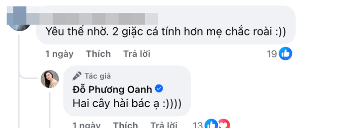Phương Oanh thoải mái tương tác với bạn bè.
