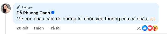 Phương Oanh gửi lời cảm ơn khi nhận được vô số những lời yêu thương từ khán giả.