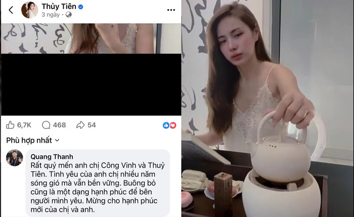 &nbsp;Khán giả mừng cho vợ Công Vinh khi tìm được hạnh phúc sau ồn ào. Ảnh chụp màn hình