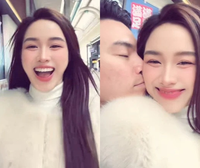 Đỗ Thị Hà chia sẻ khoảnh khắc ngọt ngào bên chồng.