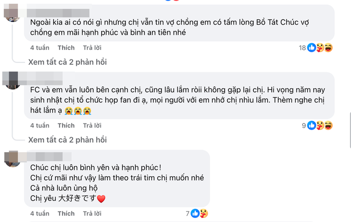 Nhiều bình luận động viên, bày tỏ mong muốn ca sĩ Thủy Tiên sớm trở lại.
