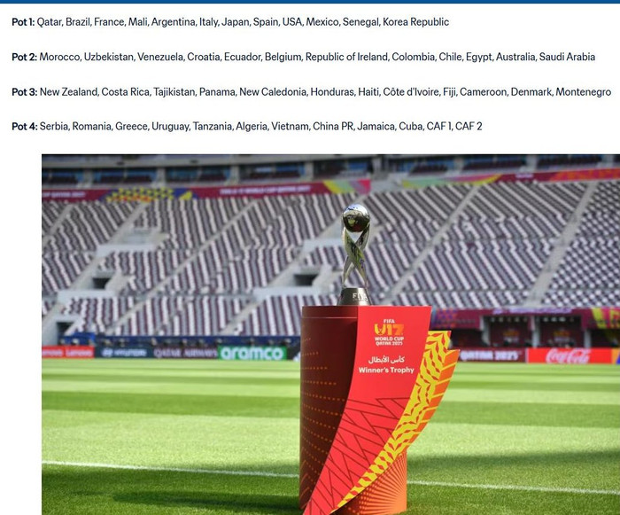 Sau phản ứng từ Liên đoàn Bóng đá Việt Nam (VFF), FIFA đã chính thức sửa sai và cập nhật lại đầy đủ tên U17 Việt Nam trong danh sách phân nhóm hạt giống FIFA U17 World Cup Qatar 2026. Ảnh chuoj màn hình