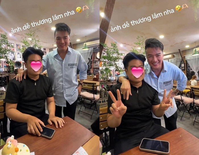 Đàm Vĩnh Hưng thân thiện chúc mừng sinh nhật một người lạ. Khoảnh khắc này hiện thu hút hơn 1,4 triệu lượt xem. (Ảnh chụp màn hình từ TikTok @tyquocvn)