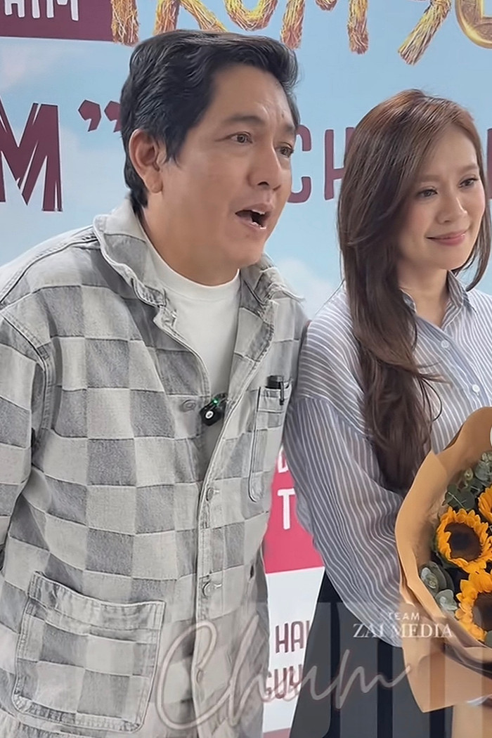 NSƯT Đức Thịnh cùng vợ là diễn viên Thanh Thúy chia sẻ về việc chọn kịch bản. Ảnh chụp màn hình: TikTok Chum Chum.