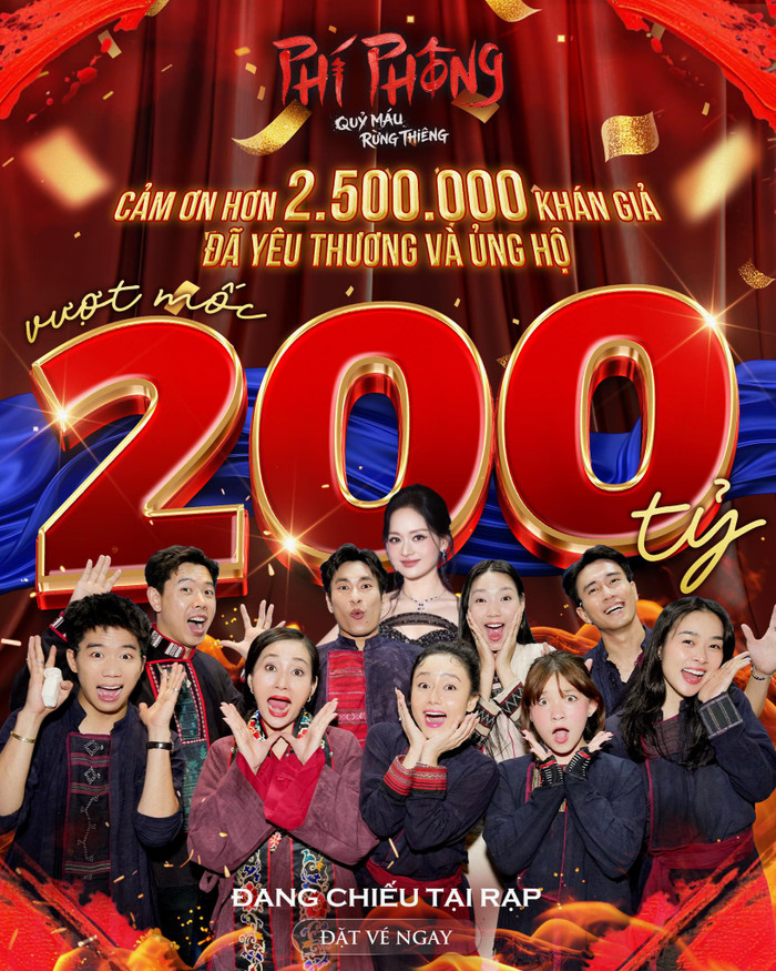 Lan Phương chia sẻ niềm vui khi Phí Phông: Quỷ máu rừng thiêng chính thức vượt mốc 200 tỷ đồng.