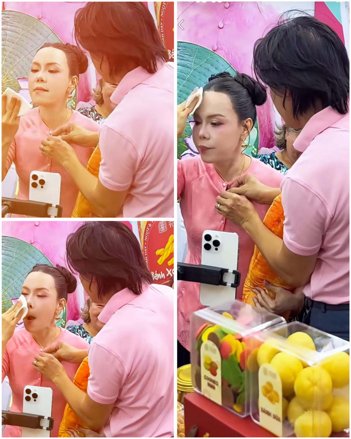 Hoài Phương luôn âm thầm đồng hành và chăm sóc Việt Hương trong cả công việc lẫn cuộc sống thường nhật. Ảnh: FBNV