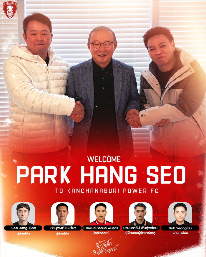 Báo Malaysia chú ý đặc biệt khi HLV Park Hang Seo sang dẫn dắt đội bóng Thái Lan. Ảnh: Kanchanaburi Power FC