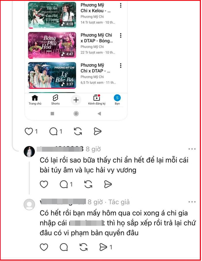 Khán giả vui mừng khi loạt tiết mục của Phương Mỹ Chi xuất hiện trở lại trên kênh YouTube chính thức của cô.