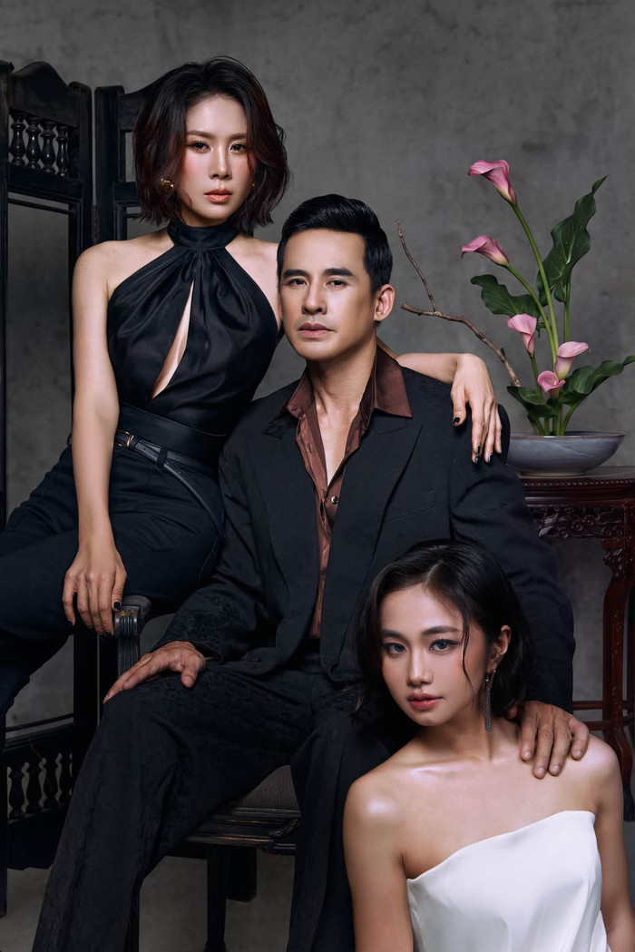 Khung hình quyền lực và sang trọng của Lê Phương, Lương Thế Thành và Ngân Hòa trong bộ ảnh mới. Ảnh: FBNV