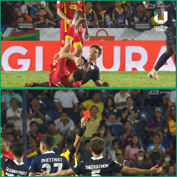 Theerathon Bunmathan của Thái Lan trở thành tâm điểm tranh cãi sau trận chung kết Đông Nam Á giữa Buriram United và Selangor. Ảnh: BG Sports