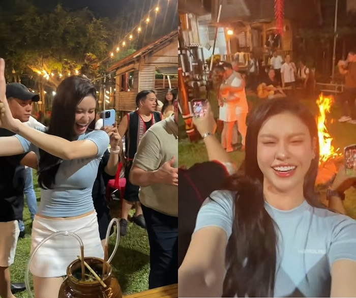 Trương Quỳnh Anh hạnh phúc, vui vẻ khi quây quần bên gia đình.