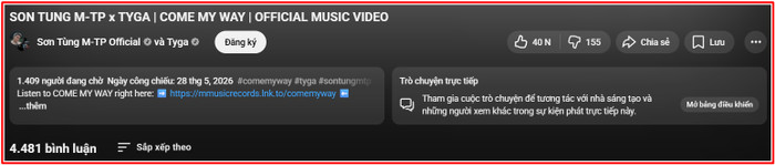 Sơn Tùng đạt thành tích ấn tượng dù MV chưa 'lên sóng' Ảnh 1
