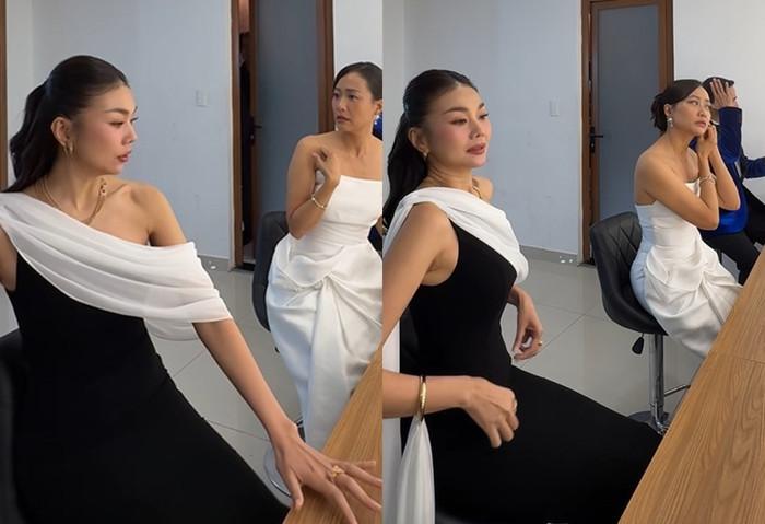 Khoảnh khắc Hồng Ánh phát hiện lạc mất kim cương ở hậu trường cùng Thanh Hằng, Lương Thế Thành.&nbsp;