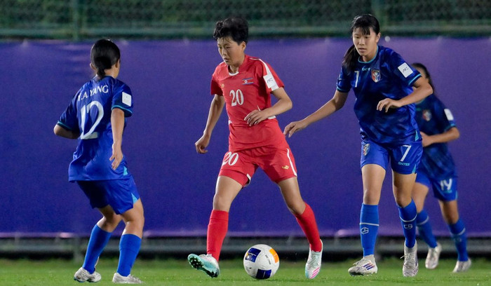 U17 nữ Triều Tiên đã có màn ra quân không thể ấn tượng hơn tại bảng C giải U17 nữ châu Á 2026 khi vùi dập U17 nữ Đài Bắc Trung Hoa với tỷ số 10-0. Ảnh: AFC