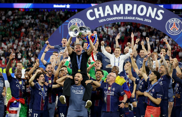 Luis Enrique đã biến PSG từ đội bóng nhiều siêu sao thành thế lực vĩ đại mới của bóng đá châu Âu. Ảnh: Reuters