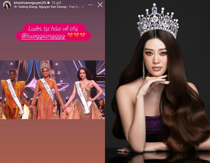 Hoa hậu Khánh vân tự hào, chúc mừng Hương Giang đoạt danh hiệu Á hậu 2 MGI All Stars.