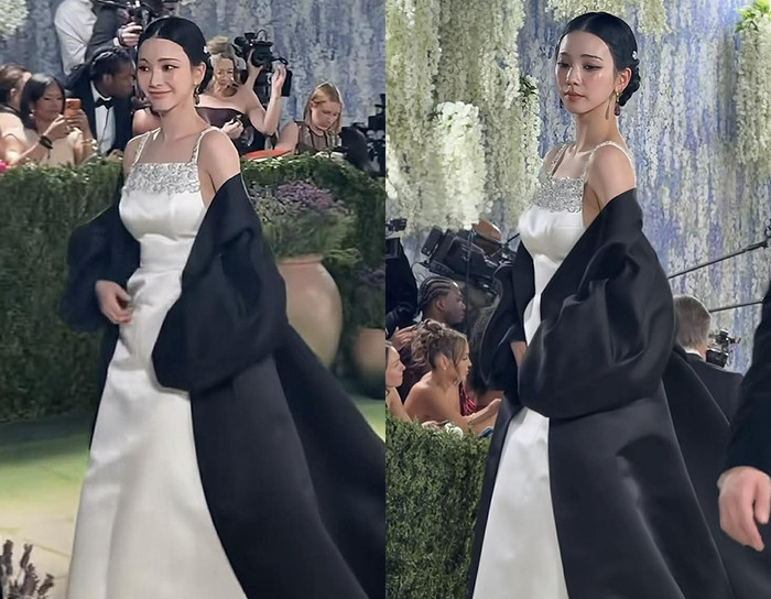 Karina (aespa) tại Met Gala 2026. (Ảnh chụp màn hình từ TikTok Allure)