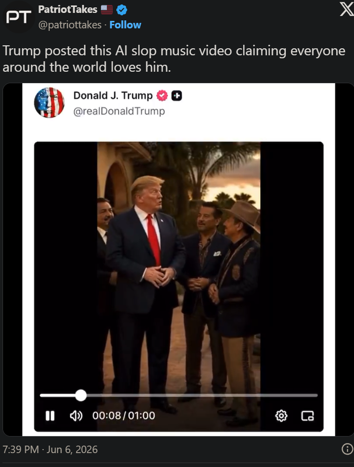 Ông Trump đăng tải ca khúc AI ca ngợi sức ảnh hưởng toàn cầu, vấp phải làn sóng phản ứng Ảnh 1