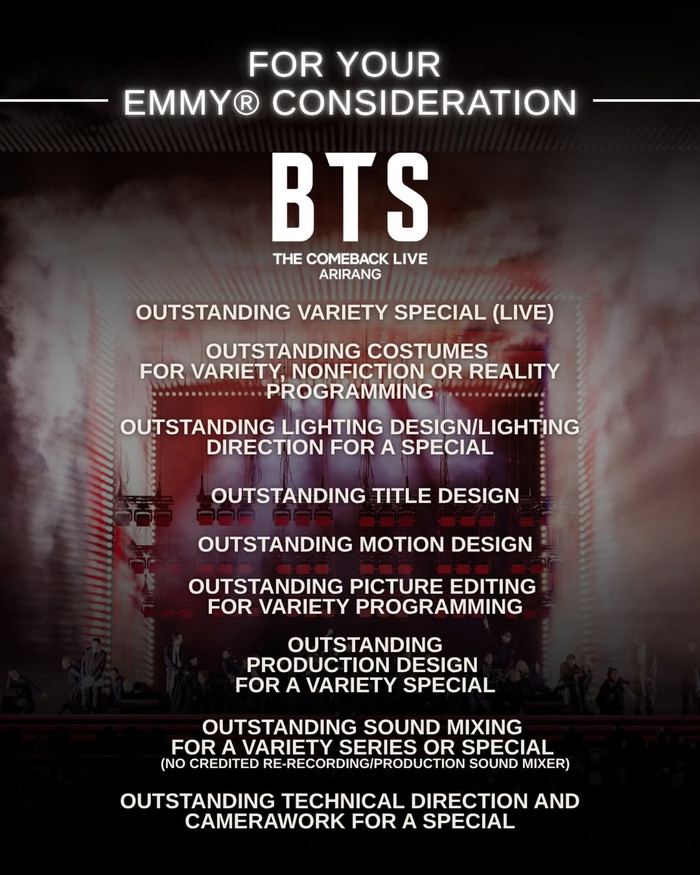 BTS đứng trước cơ hội làm nên lịch sử mới tại Emmy 2026 Ảnh 2