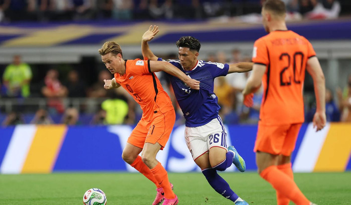 Tiền vệ Frenkie de Jong đã chia sẻ sau trận hòa 2-2 giữa Hà Lan và Nhật Bản ở lượt trận mở màn bảng F World Cup 2026 trên sân Dallas. Ảnh: FIFA