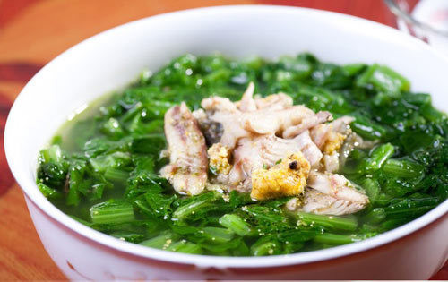 Món canh cải cá rô.