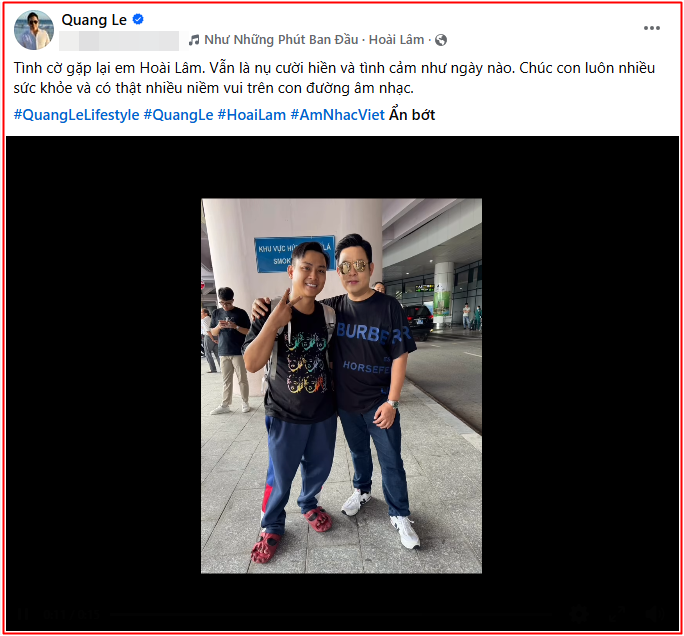 Ca sĩ Quang Lê lên tiếng về Hoài Lâm Ảnh 1