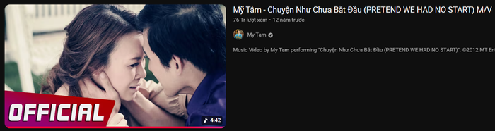 MV Chuyện nhưu chưa bắt đầu với hơn 76 triệu lượt xem.
