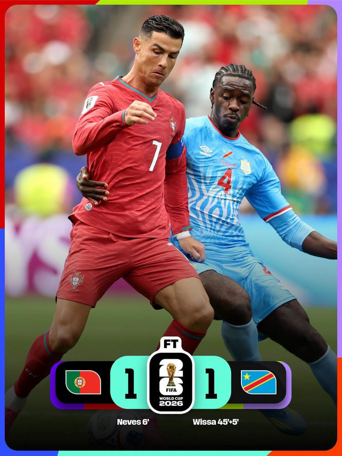 Bồ Đào Nha bị tân binh World Cup cầm chân. Ảnh: FIFA