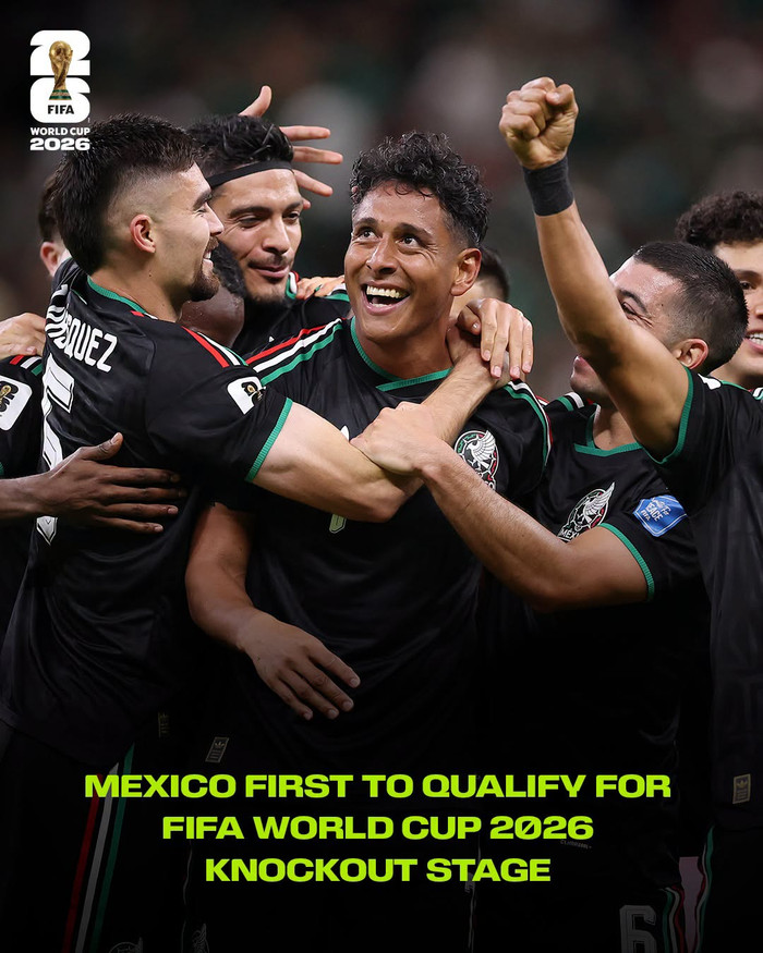 Mexico đã trở thành đội tuyển đầu tiên giành vé vào vòng 32 đội và chắc chắn đứng đầu bảng A tại World Cup 2026 sau chiến thắng 1-0 trước Hàn Quốc. Ảnh: FIFA