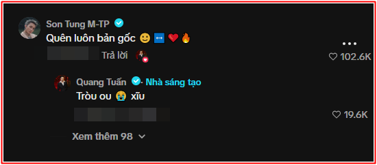 Sơn Tùng bình luận đúng 4 chữ dưới đoạn clip của diễn viên Quang Tuấn Ảnh 2