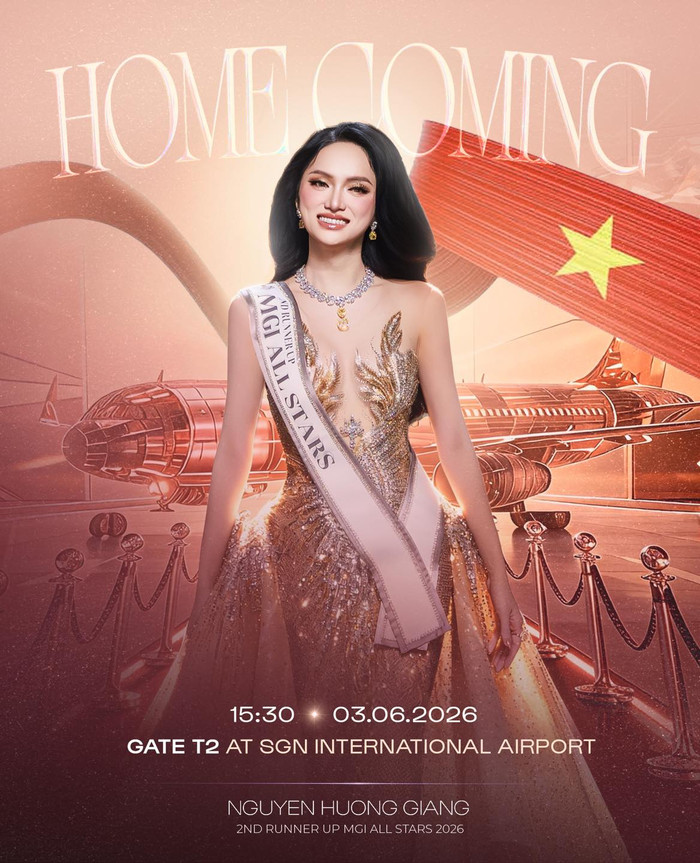 Hương Giang công bố thời gian, địa điểm về Việt Nam sau khi tham gia cuộc thi MGI All Stars tại Thái Lan. Ảnh: FBNV