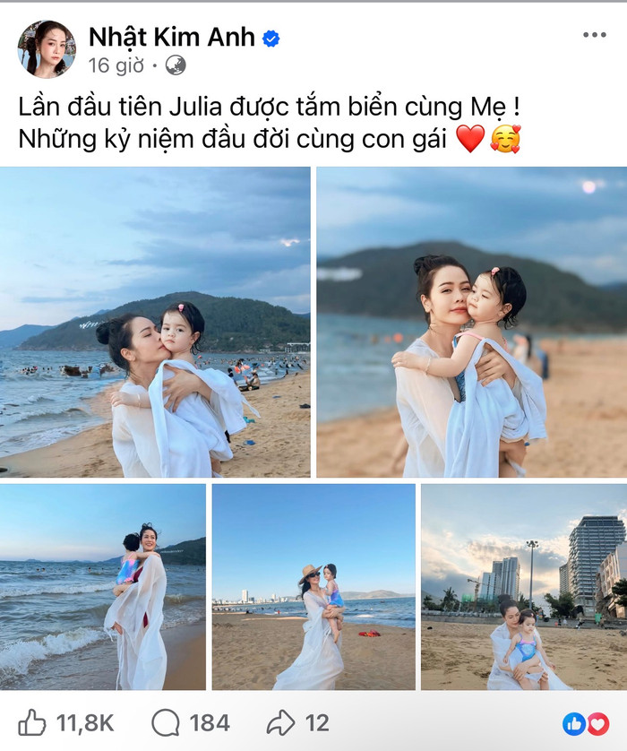 Sau nhiều năm trải qua không ít biến cố trong cuộc sống và sự nghiệp, diễn viên Nhật Kim Anh hiện tại đang mang đến cho khán giả hình ảnh hạnh phúc và bình yên. Ảnh chụp màn hình