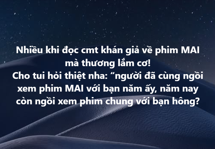 Một câu hỏi ngắn của Trấn Thành bất ngờ mở ra hàng nghìn câu chuyện tình yêu và ký ức của khán giả về bộ phim Mai.
