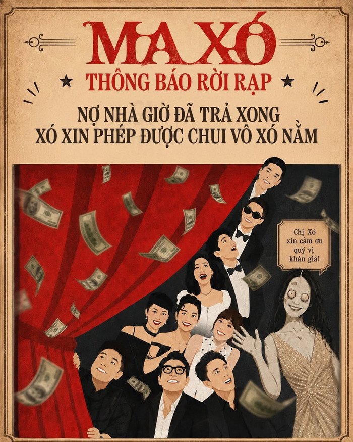 Sau gần một tháng hiện diện tại phòng vé, ê-kíp Ma Xó vừa chính thức thông báo bộ phim sẽ khép lại hành trình chiếu rạp từ ngày 23/6 (Ảnh: Facebook Phim Ma Xó).