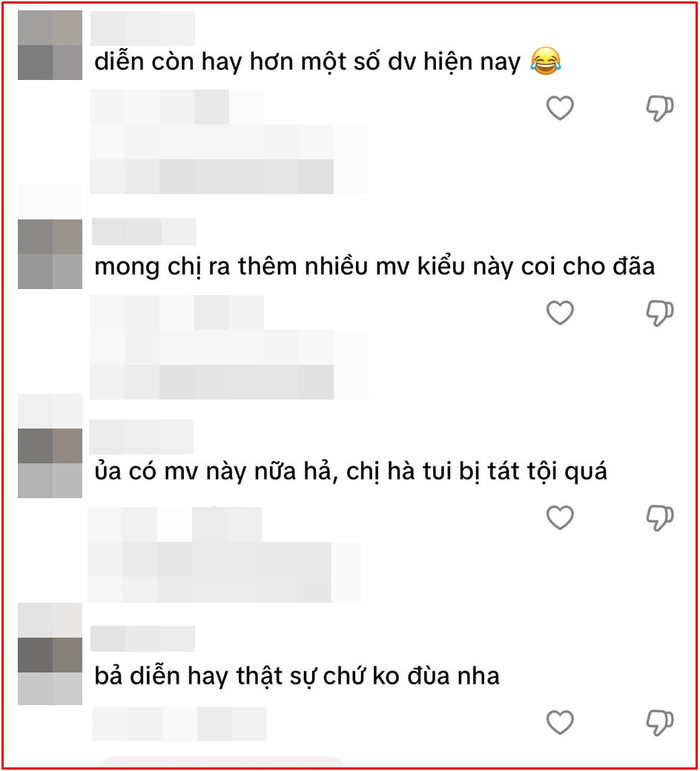 Khán giả hy vọng sẽ được nhìn thấy một Hồ Ngọc Hà với diễn xuất ấn tượng trong các MV có cốt truyện như Gửi người yêu cũ.