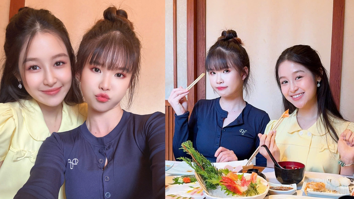 Khởi My gây sốt khi chung khung hình với Bảo Ngọc, khoe nhan sắc trẻ trung dù cách biệt hơn chục tuổi. (Nguồn: FBNV)