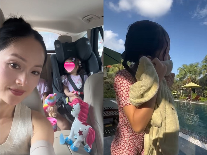 Lan Phương dành thời gian cho 2 con gái.