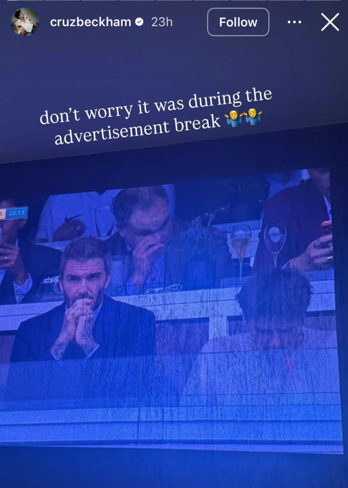 Cruz đã mỉa mai quảng cáo gây tranh cãi của DoorDash ở Brooklyn bằng phản hồi dí dỏm trên Instagram. &nbsp; Instagram/@cruzbeckham.
