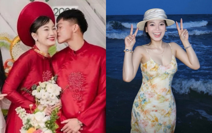 Bà xã cầu thủ Hồ Văn Cường - cô giáo Nguyễn Linh.