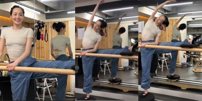 Hình ảnh tập luyện của Kim Min Ha.