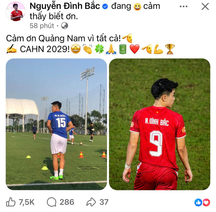 Tương lai của Nguyễn Đình Bắc cuối cùng cũng đã có lời giải với thông tin gây chú ý. Ảnh chụp màn hình