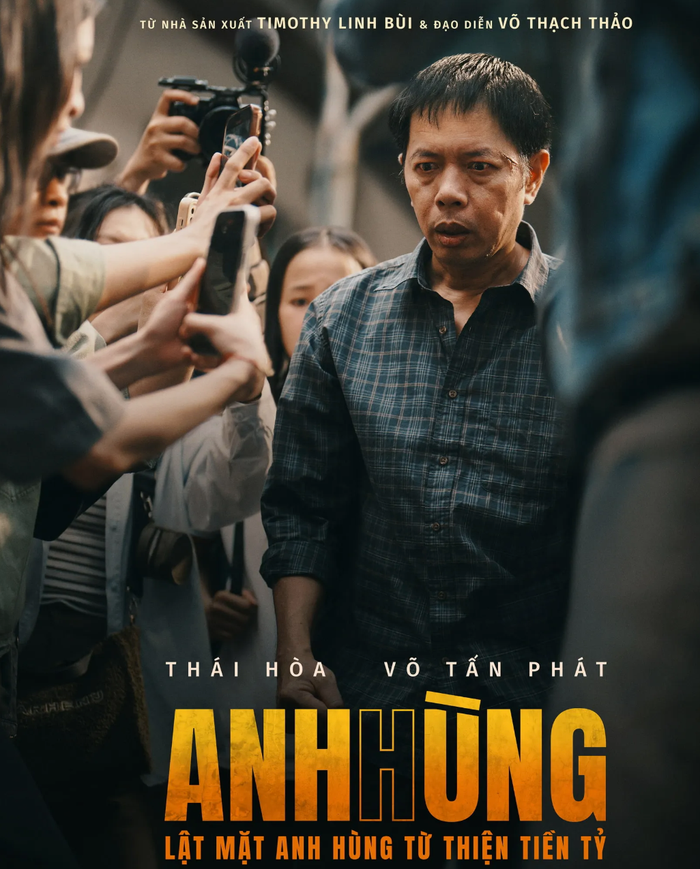 Anh Hùng: Lật Mặt Anh Hùng Từ Thiện Tiền Tỷ khai thác đề tài từ thiện và mạng xã hội với sự tham gia của Thái Hòa và NSƯT Hồng Ánh. Ảnh: NSX