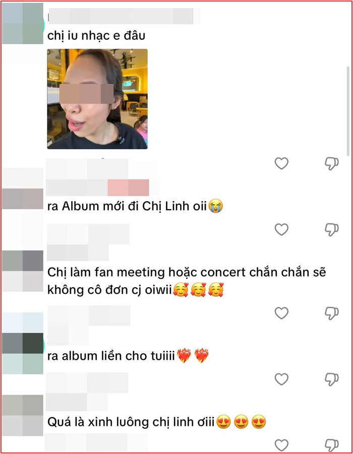 Người hâm mộ liên tục yêu cầu Hoàng Thùy Linh ra album, concert sau thời gian dài nữ ca sĩ không có sản phẩm comeback chính thức.