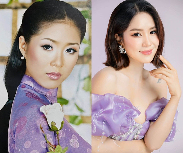 Lê PHương đăng 2 tấm ảnh cách nhau 21 năm.