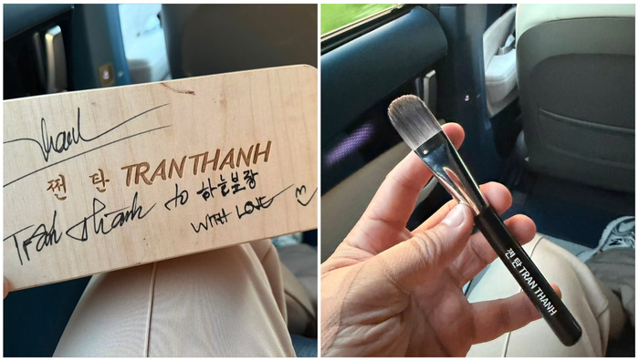 Trấn Thành chia sẻ món quà đặc biệt từ đoàn phim Hàn Quốc dành riêng cho anh (Ảnh: FBNV).